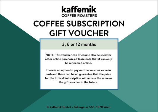 Geschenkgutschein für ein zeitlich begrenztes KAFFEE ABONNEMENT
